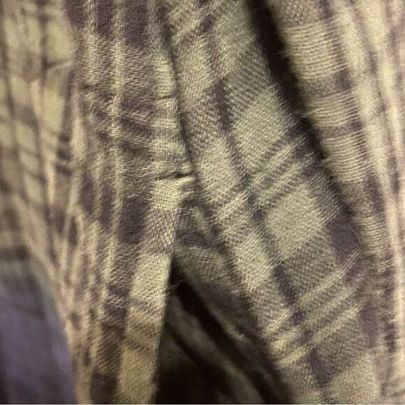 Women’s Dear John Long Sleeve Button Down Plaid Blue Green Size L Pockets - Picture 4 of 12